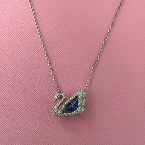 Swarovski dancing blue swan necklace